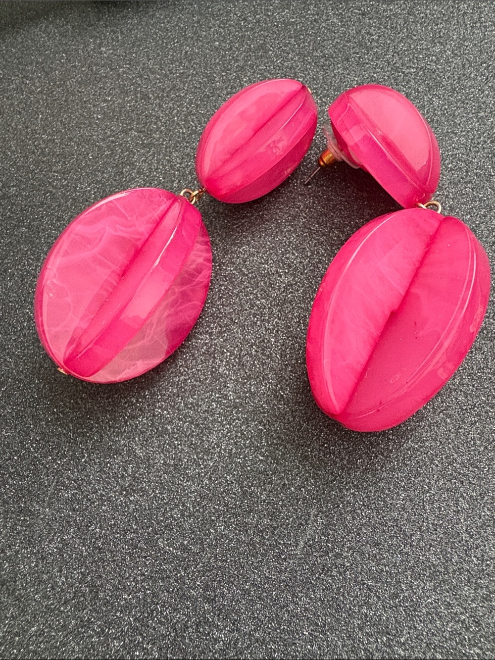 Bright Pink Resin Drop Earrings — Women Jewelry